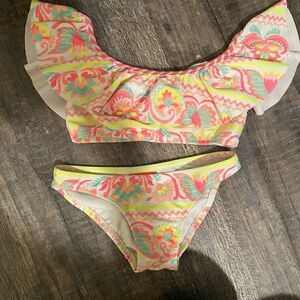 [sunuva] baby girls neon tribal ruffle bikini #10